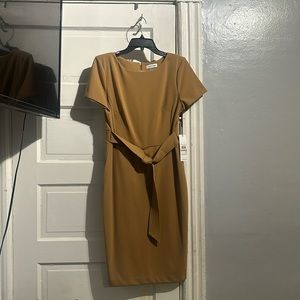 Tan Calvin Klein dress